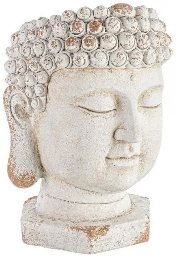 Ghiveci decorativ antichizat pentru exterior gri din magneziu, Buddha Bizzotto