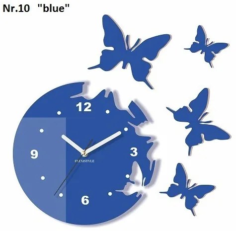 Ceas de perete modern cu fluturi Roz