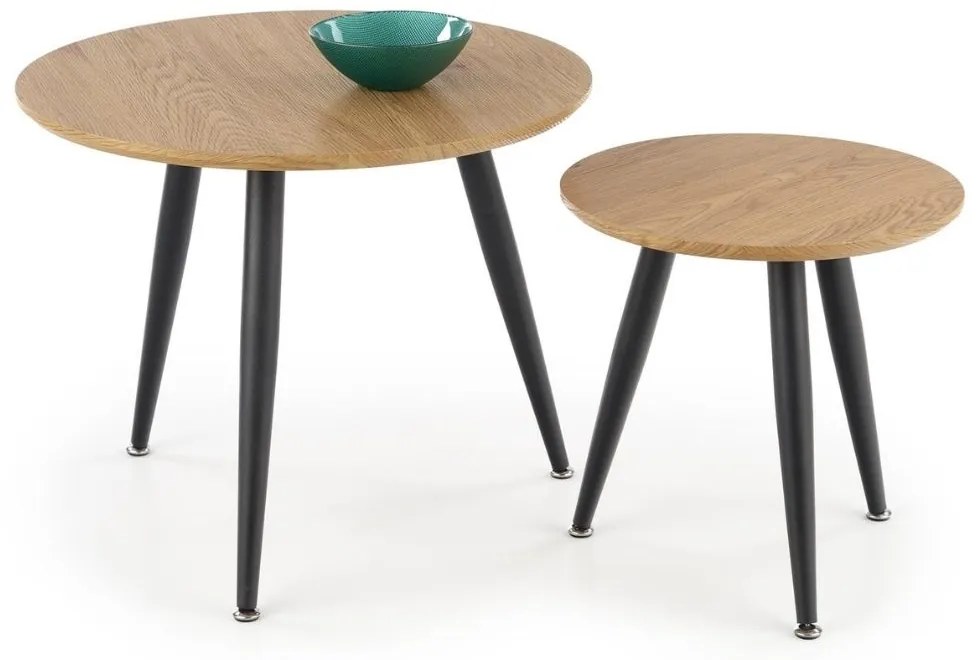 Masa de cafea Mentona 2, stejar auriu / negru
