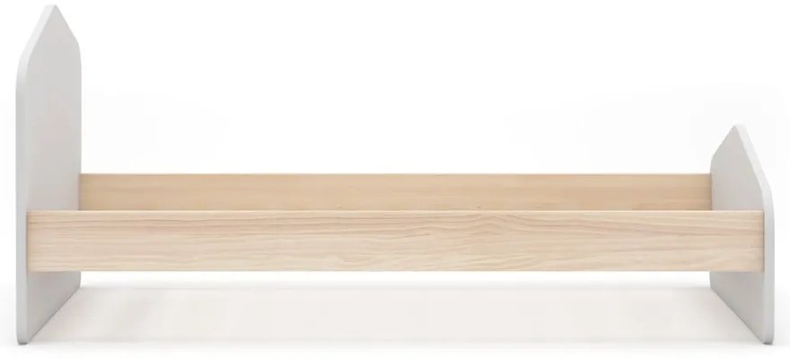 Pat pentru copii alb/în culoare naturală cu aspect de lemn de pin 90x190 cm Estefania – Marckeric