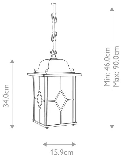 Lustră de exterior WEXFORD 1xE27/100W/230V IP23 Elstead WX9