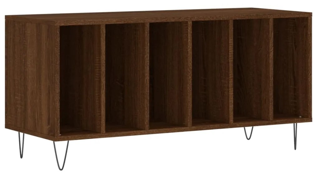831755 vidaXL Dulap pentru discuri stejar maro, 100x38x48 cm, lemn prelucrat