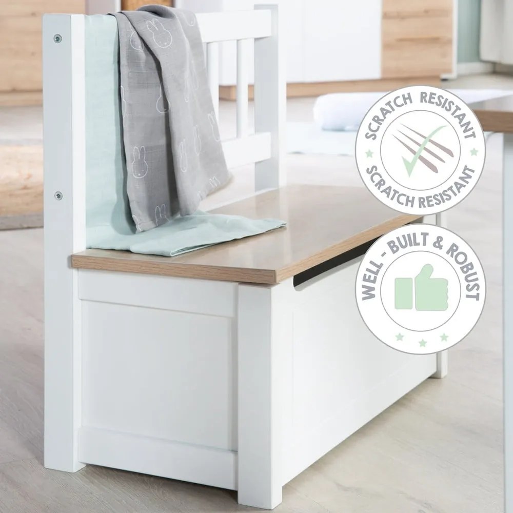 Bancă de copii albă Woody – Roba