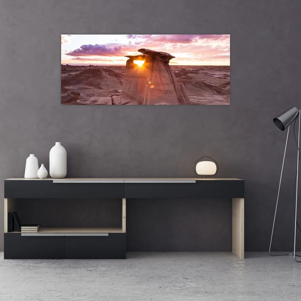Tablou - Apus de soare în deșert (120x50 cm)