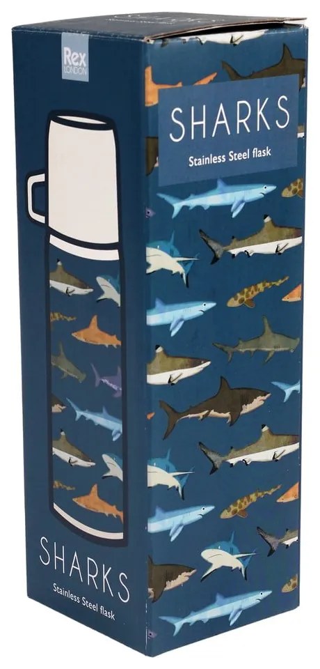 Termos albastru pentru copii 350 ml Sharks – Rex London