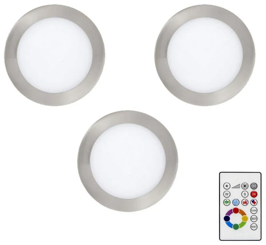 SET 3x corp de iluminat LED RGBW încastrat TINUS 1xLED/4,8W/230V Eglo 78738 + telecomandă