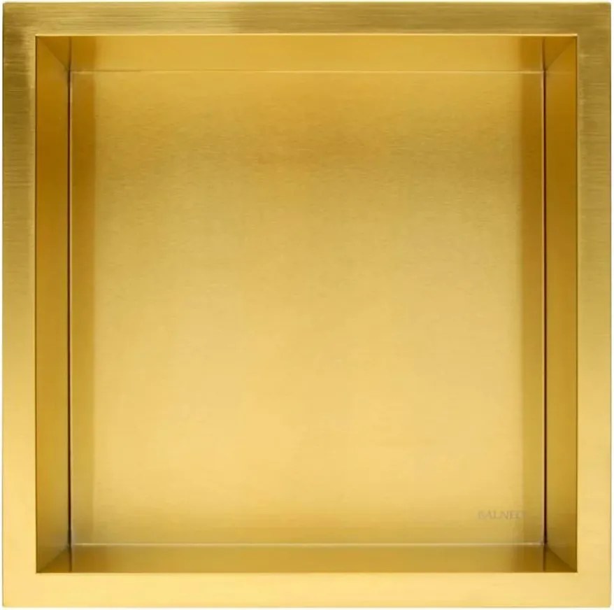 Raft incastrat patrat Balneo Wall-Box 30x30x10 cm auriu periat