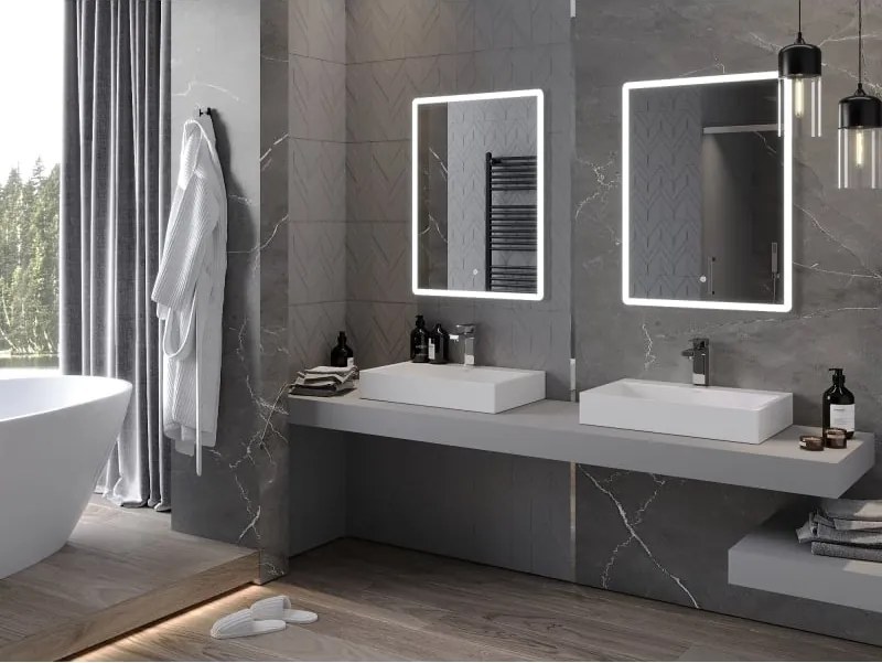 Mexen Navia oglindă de baie iluminată 60 x 80 cm, LED 6000K, anti-aburire - 9803-060-080-611-00
