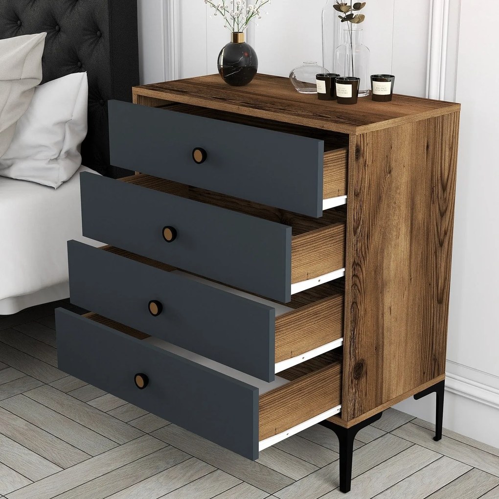 Cabinet Lizbon 536 - Walnut, Anthracite