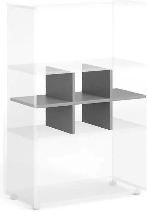 Rafturi suplimentare pentru dulap Manager 76,2 x 34 cm - 6 secțiuni, gri