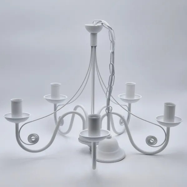 Lustră pe lanț DONATO 5xE14/40W/230V alb