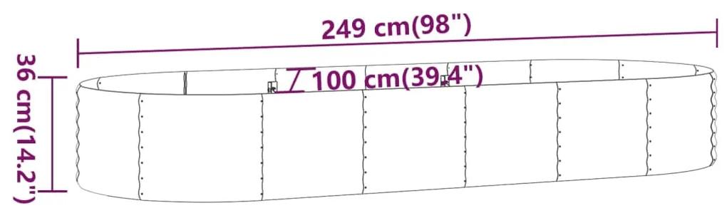 Jardiniera gradina gri 249x100x36 cm otel vopsit electrostatic 1, Gri, 249 x 100 x 36 cm