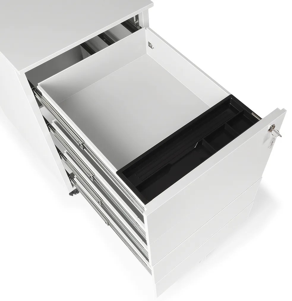 Comodă metalică 40 x 50 x 66,5 cm - 4 sertare, gri - ral 7035