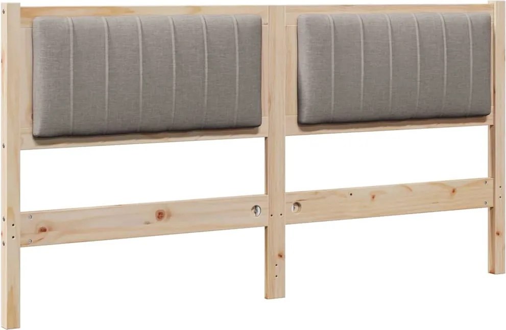 vidaXL Tăblie tapițată cu headboard Maro 160 cm Lemn de pin masiv