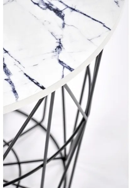 Măsuță de cafea HARISSA 41x42 cm negru/alb decor marmorat