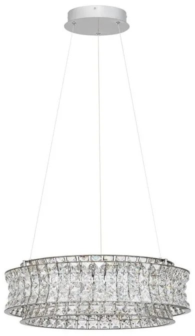 Lustra suspendata LED crom, cristale sticla CELYSIA 60cm