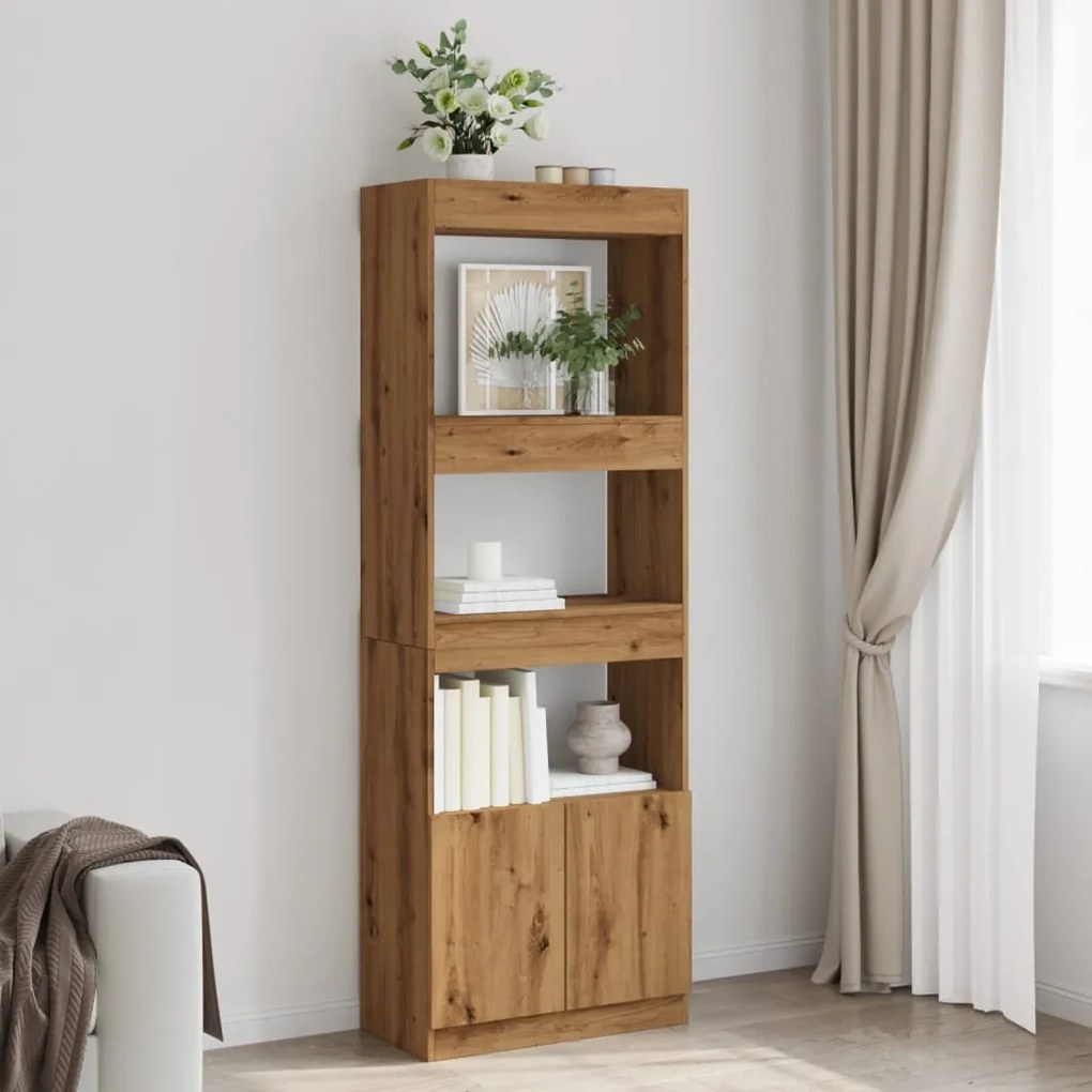 vidaXL Dulap înalt, stejar artizanal, 63x33x180 cm, lemn prelucrat