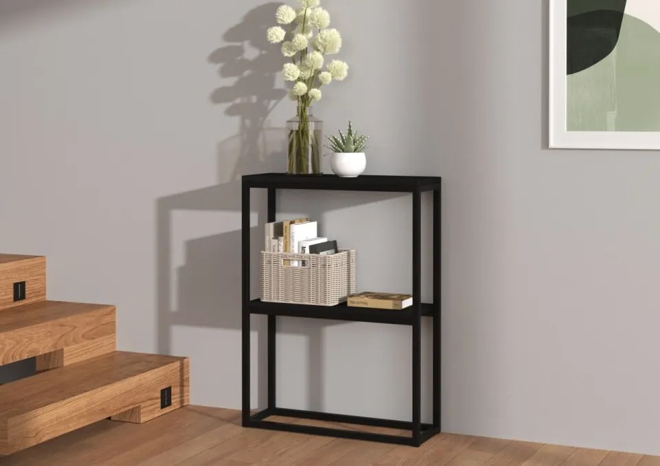 Consolă hol, 60x20x80 cm, MASON, ADRK Furniture (Culoare: Alb / Gri beton)