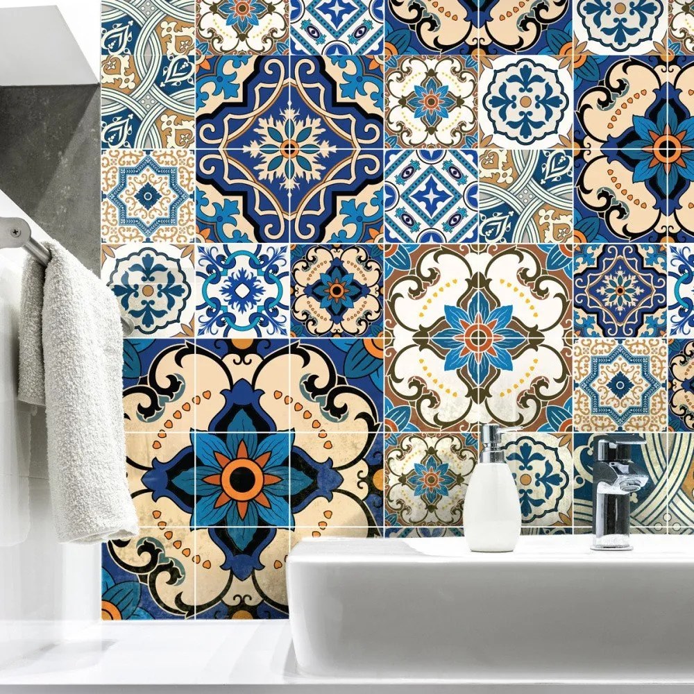 Set 60 autocolante de perete Ambiance Toundra, 15 x 15 cm