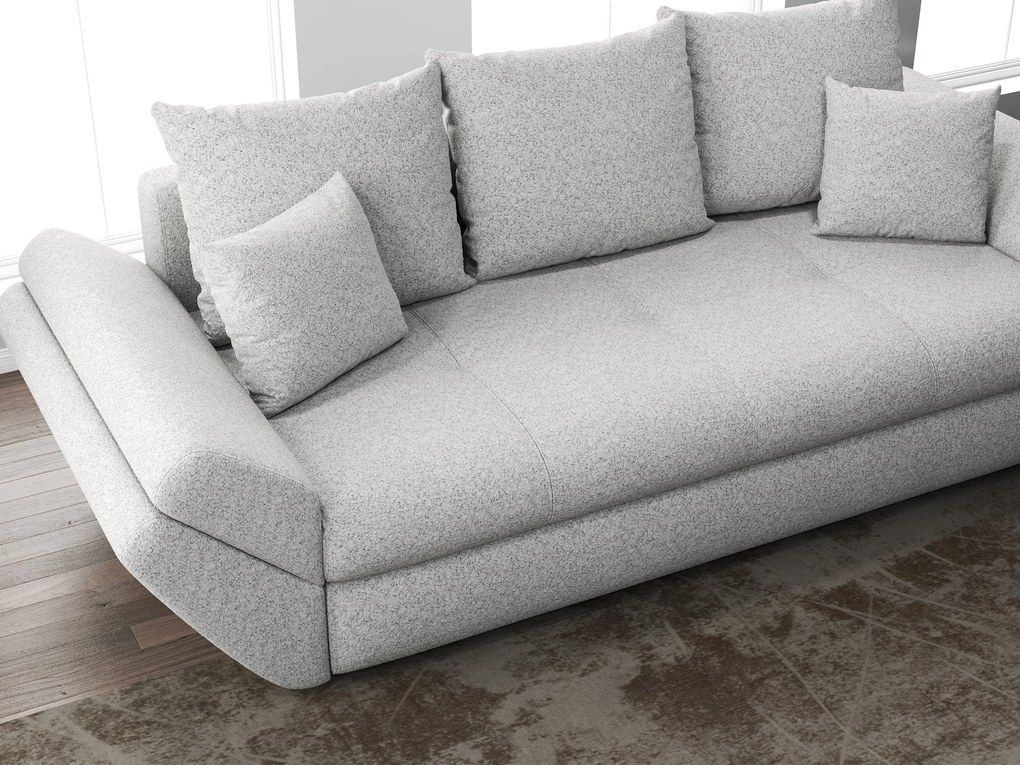Canapea extensibilă dumonde cu ladă de depozitare si sezut confortabil din spuma high-density, Loana Euphoria Dove 250x100 cm