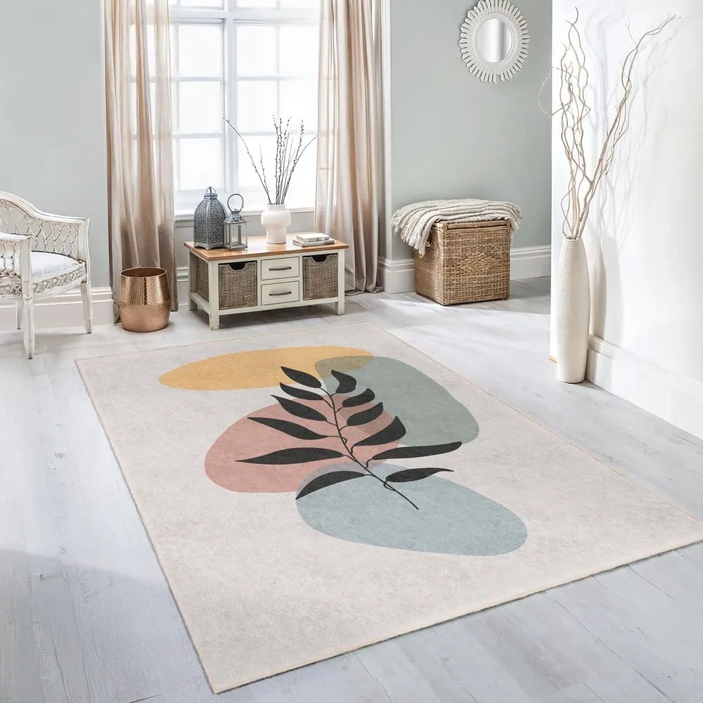 Covor crem lavabil 160x230 cm Illustrated Autumn – Mila Home