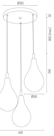 Lustră pe cablu OAKLAND 3xG9/6W/230V neagră Argon 6105