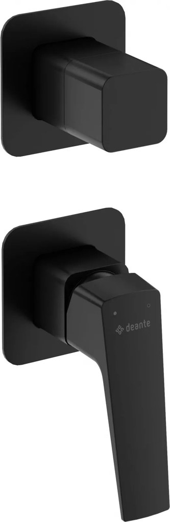 Baterie pentru dus, negru, cu comutator, pentru corp ingropat, Deante Blur Negru
