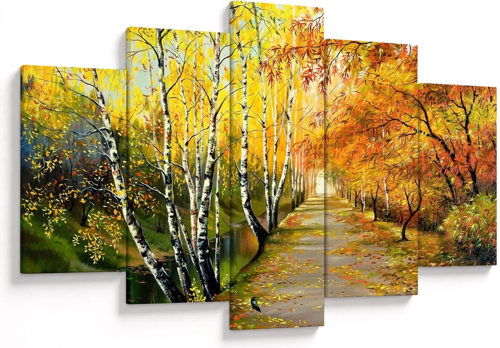 Tablou - Alee romantică de-a lungul apei, pictură în ulei (150x105 cm)