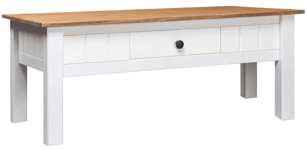 vidaXL Măsuță de cafea alb 100x60x45 cm lemn masiv de pin gama Panama
