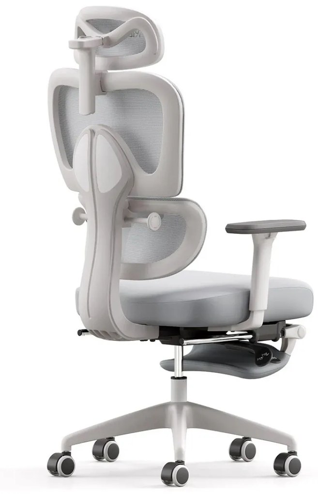 RESIGILAT- Scaun ergonomic MUSSO E600SE ADAPTIVE, șezut translatabil, cotiere 3D, suport lombar adaptiv, suport picioare, mecanism multifunctional inclinare/blocare, pivotant, Mesh, Gri