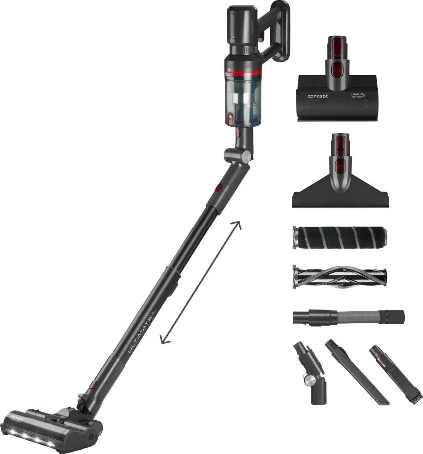 Concept VP6150 - Aspirator vertical 3 în 1 ULTIMATE UV POWER 500W/29,6V 2200 mAh, negru