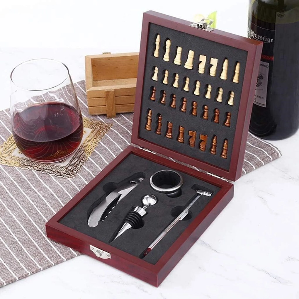 Set cadou Accesorii degustare vin Joc de Sah FRANCIS