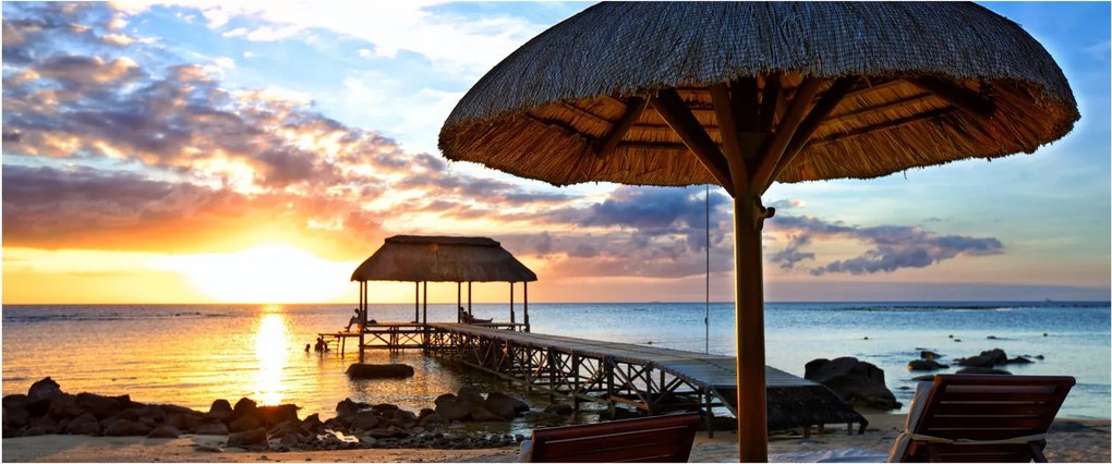 Tablou - Apus de soare în Mauritius (120x50 cm)