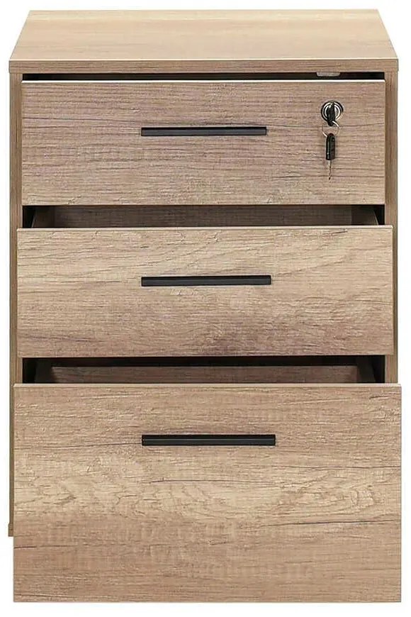 Corp Mobil Adore New York Rollbox Office, 3 Sertare, sertar cu cheie, 45 x 63 x 51 cm