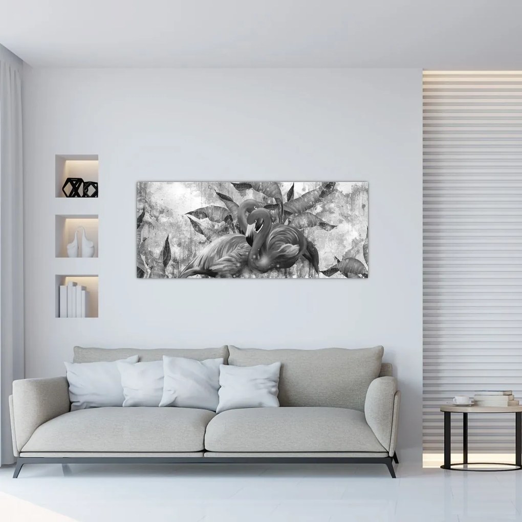 Tablou - Graffiti cu flamingo (120x50 cm)