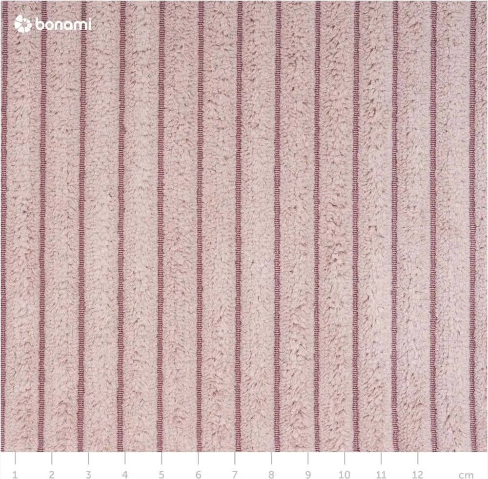 Taburet modular roz deschis cu tapițerie din catifea reiată Nihad modular – Bobochic Paris