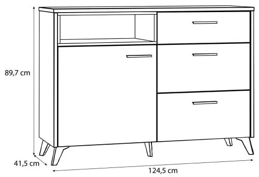 Comoda Stânga West Valley 124.5 Cm