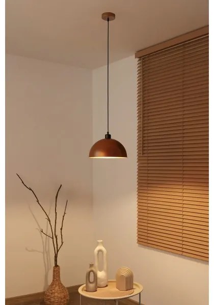 Duolla - Lustră suspendată pe cablu IRONLINE 1xE27/15W/230V Ø27 cm, cupru/negru