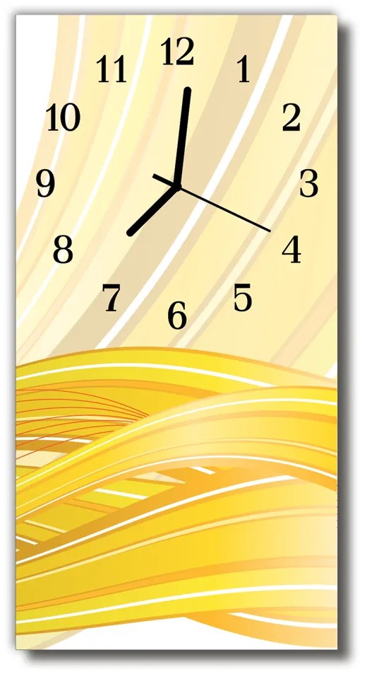 Ceas de perete din sticla vertical Rezumat arta grafică galben