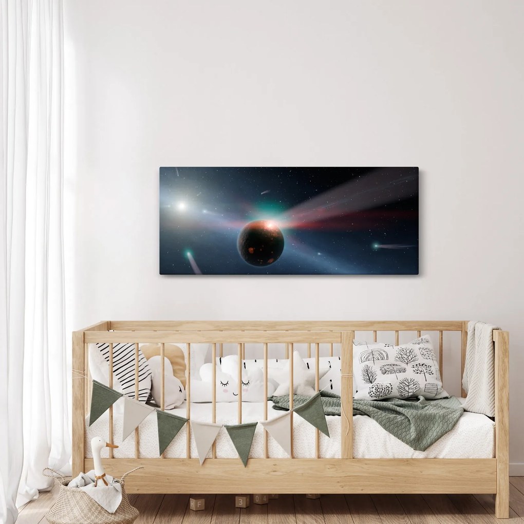 Tablou cu planetă mică (120x50 cm)