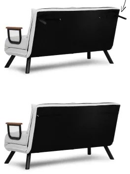 Canapea extensibilă 2 locuri QIRA, albă