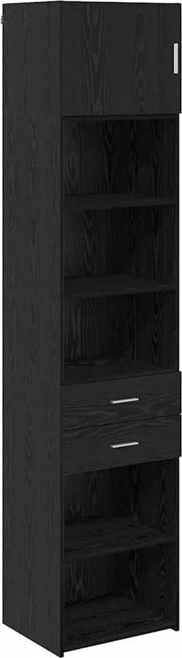 vidaXL Bufet Pe perete Stejar Negru 50 x 42,5 x 225 cm Lemn compozit