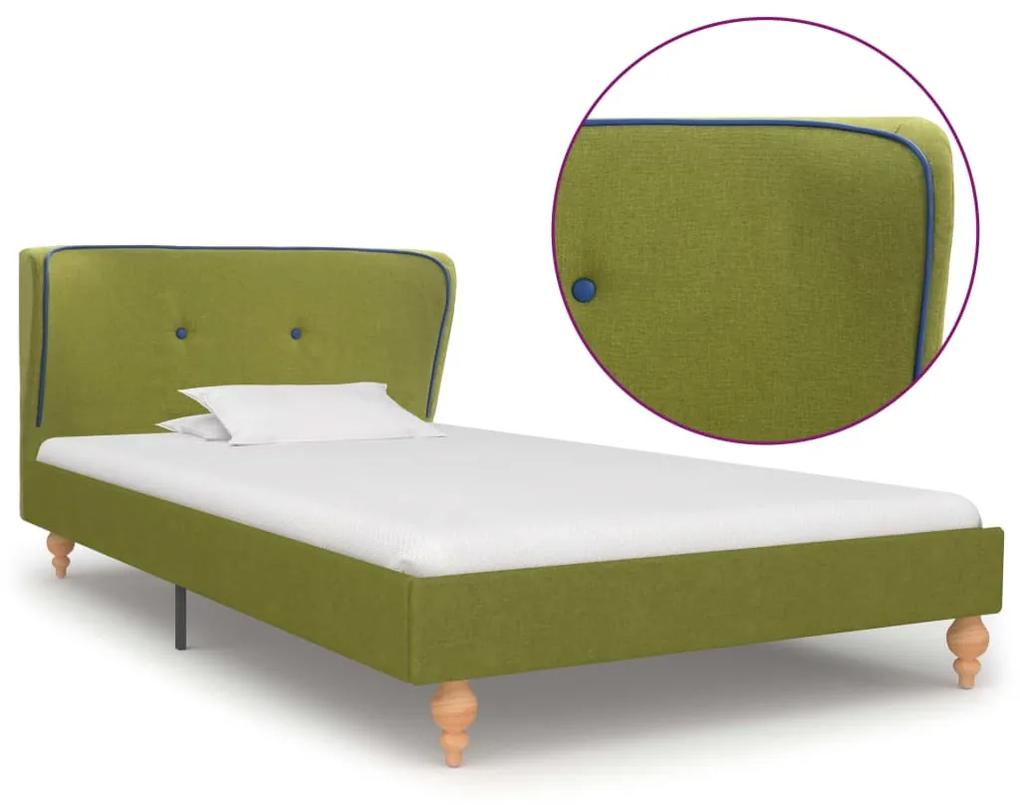 280582 vidaXL Cadru de pat, verde, 90 x 200 cm, material textil