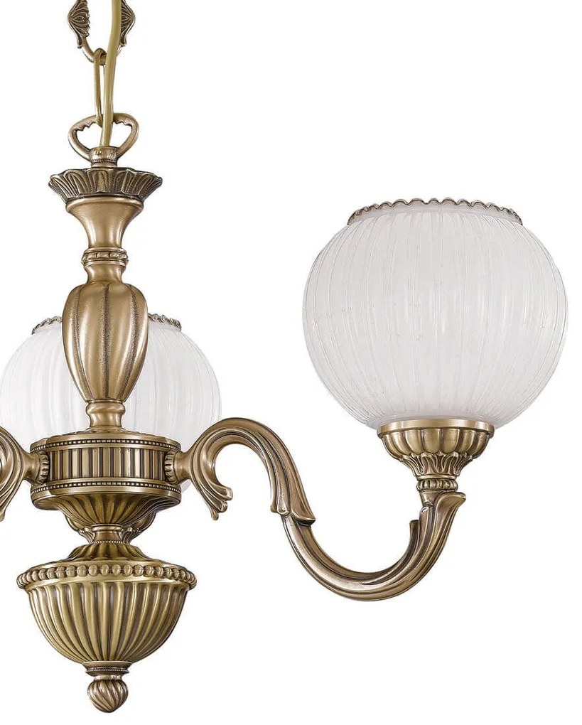 Candelabru clasic design italian din alama, sticla 9250 RA-L. 9250/3