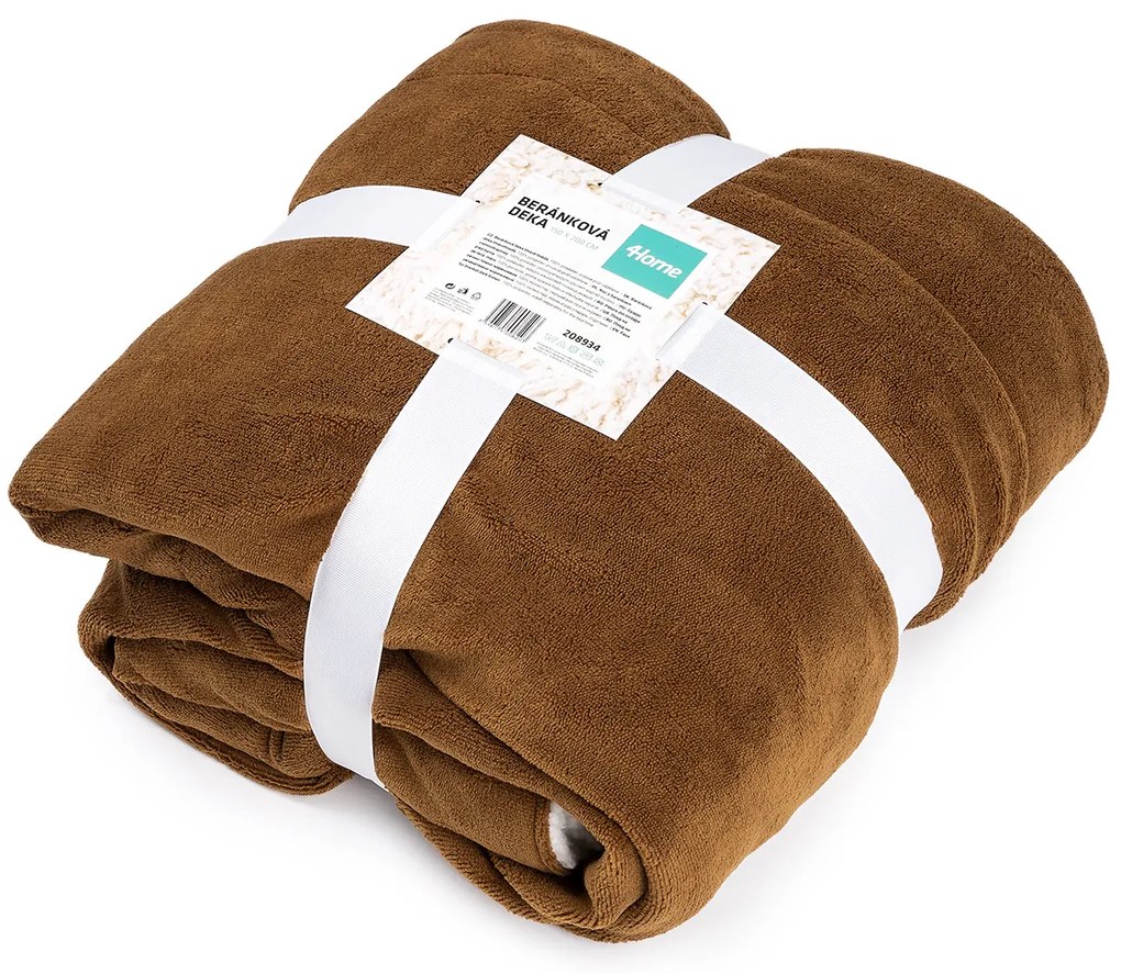 Pătură din imitație de blăniță 4Home maro închis, 150 x 200 cm