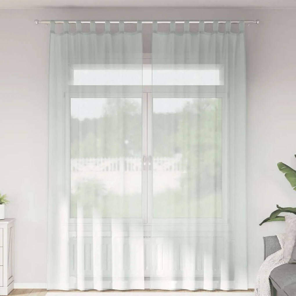 vidaXL Perdele voal cu bucle 2 buc Gri deschis 140x260 cm