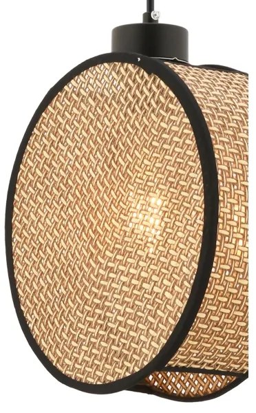 Lampă suspendată DRUM pe cablu, 1x E27/60W/230V, maro/negru