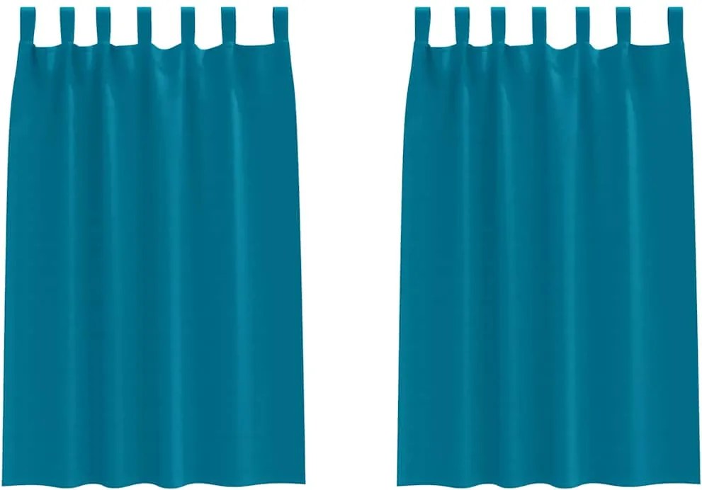 vidaXL Perdele Opaque cu Inel 2 pcs Turcoaz 175 x 140 cm Poliester