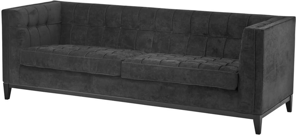 Canapea din catifea neagra Aldgate Sofa Black | EICHHOLTZ