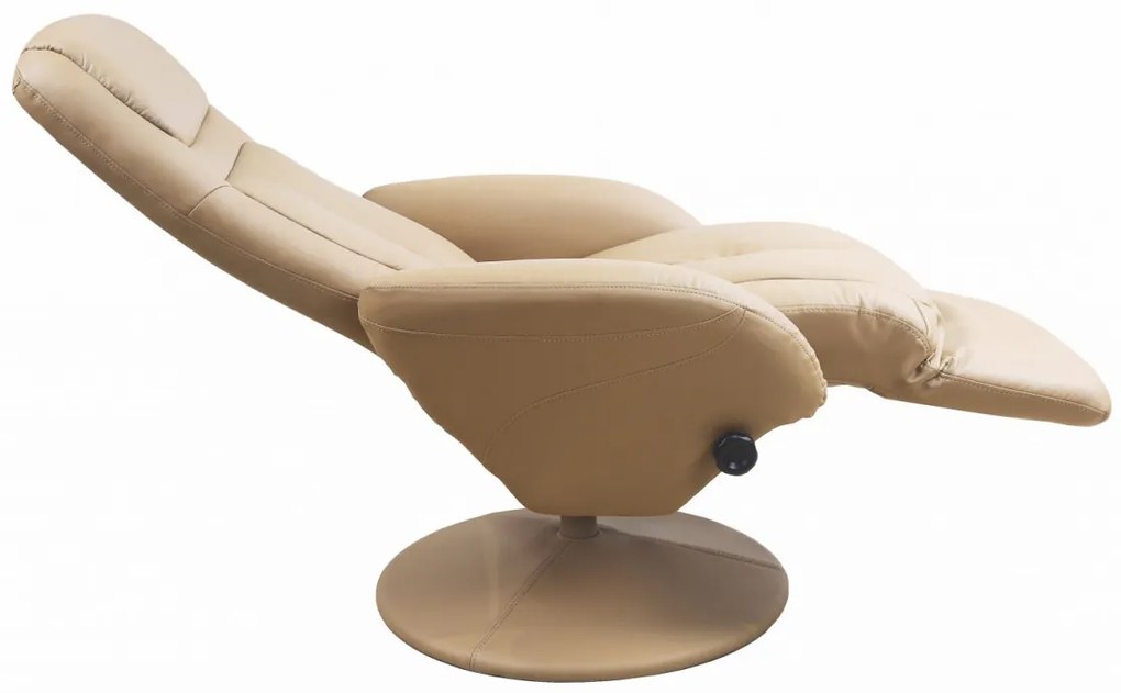 Fotoliu recliner tapitat Optima bej - H 84-101 cm